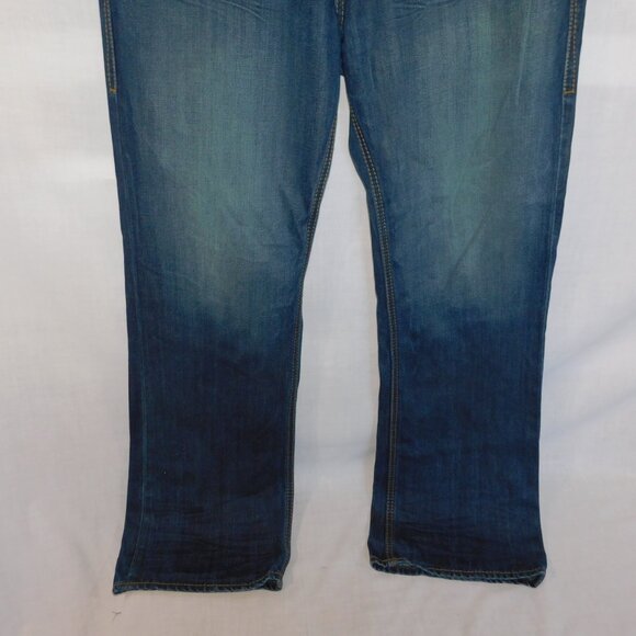 William Rast Mens 36 X 33 Keith Bootcut with Fit Dark Blue Jeans button Fly - Picture 9 of 12
